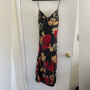 12th tribe Alexandria Red Printed Satin Midi